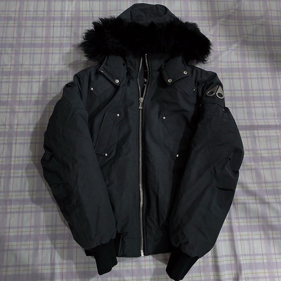 Moncler Black Hooded Down Jacket - Picture 1 of 14